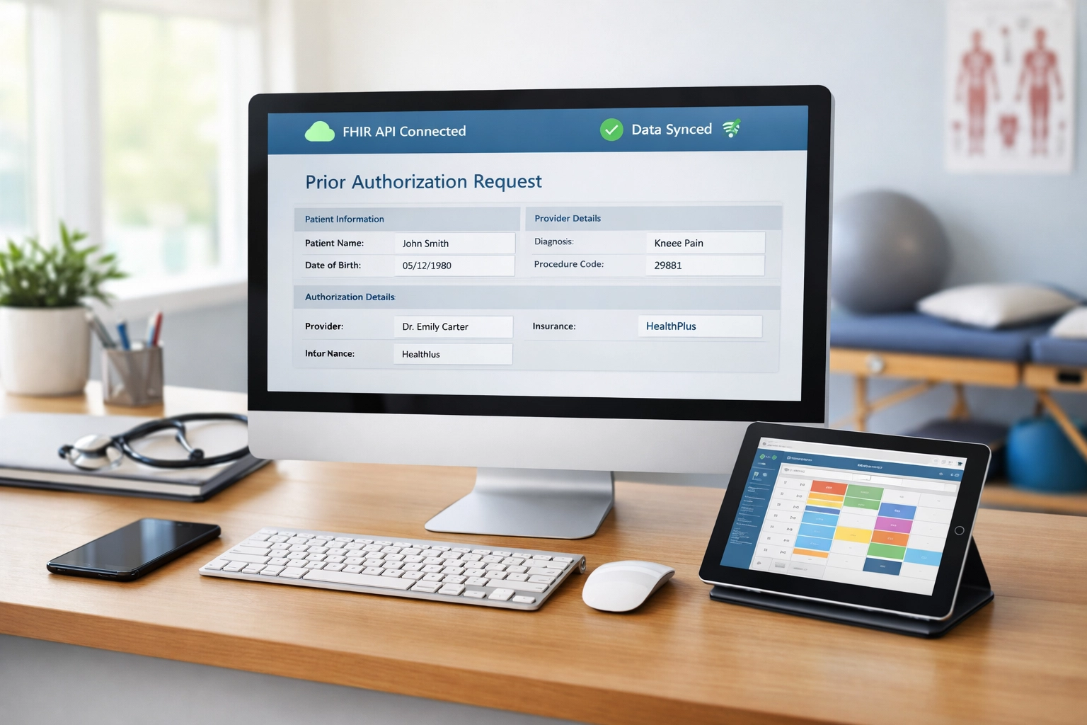 Are Electronic Prior Authorizations Dead? What Therapy Clinics Actually Need to Know About ePA in 2026 Therapy clinic front desk with electronic prior authorization system and EHR integration