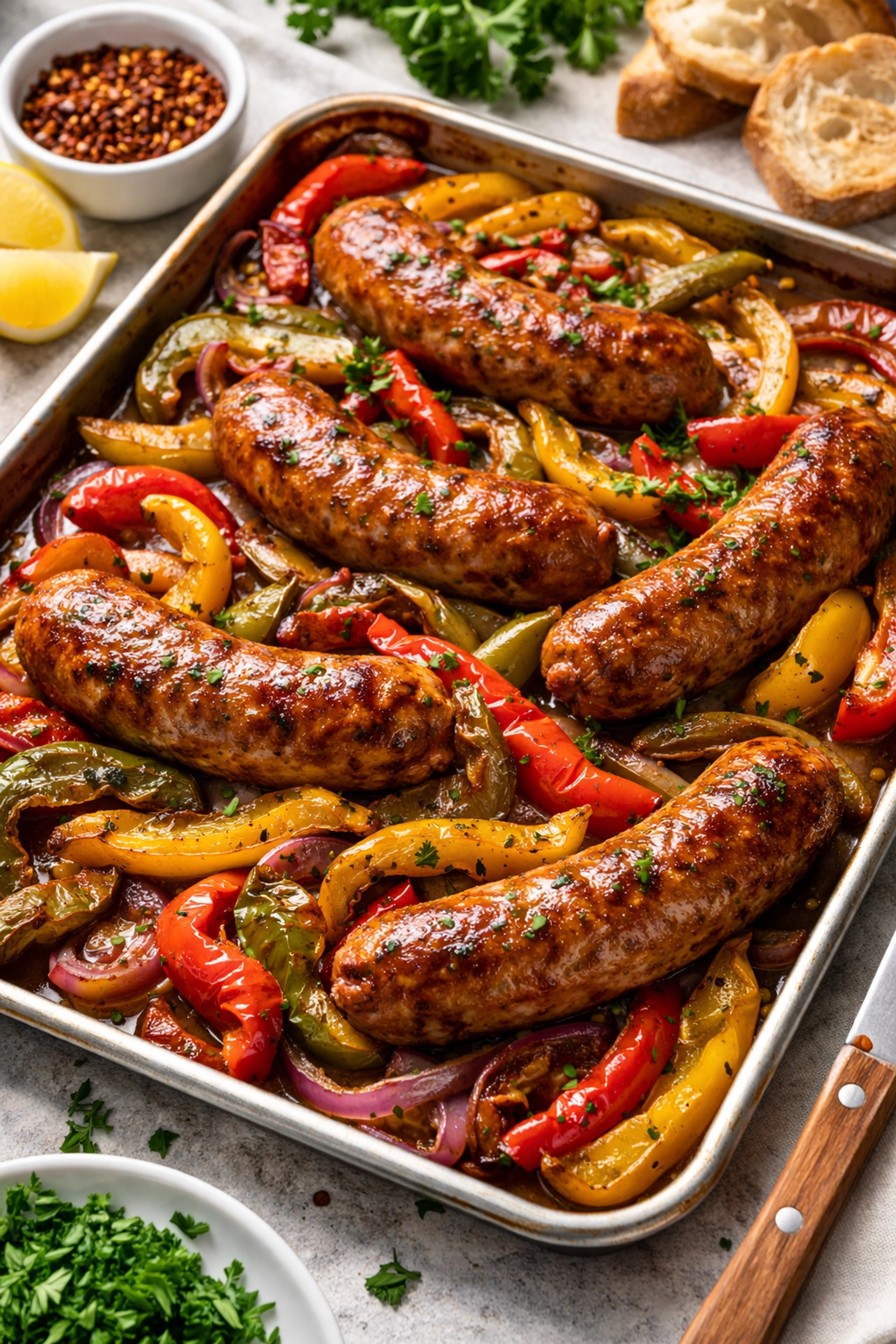5-Ingredient Sheet Pan Italian Sausage & Peppers 5-Ingredient Sheet Pan Italian Sausage & Peppers