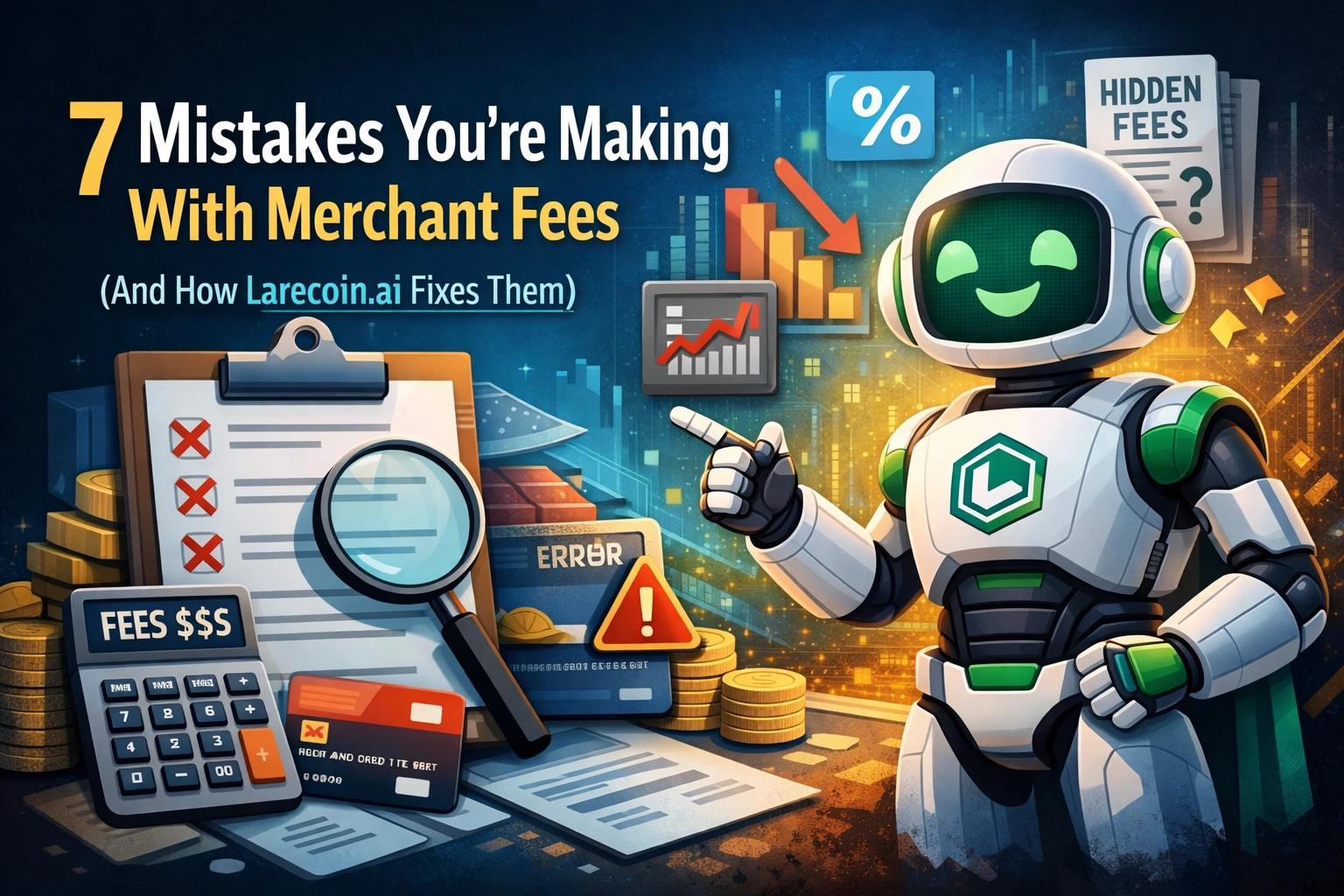 [HERO] 7 Mistakes You’re Making With Merchant Fees (And How Larecoin.ai Fixes Them)