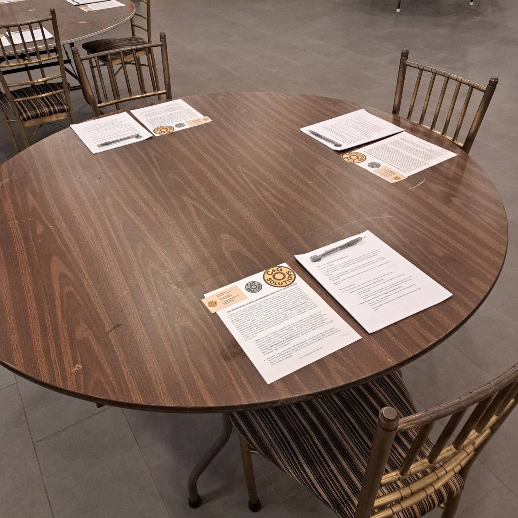 Registration Table for C&G Solutions Firearms Safety Training