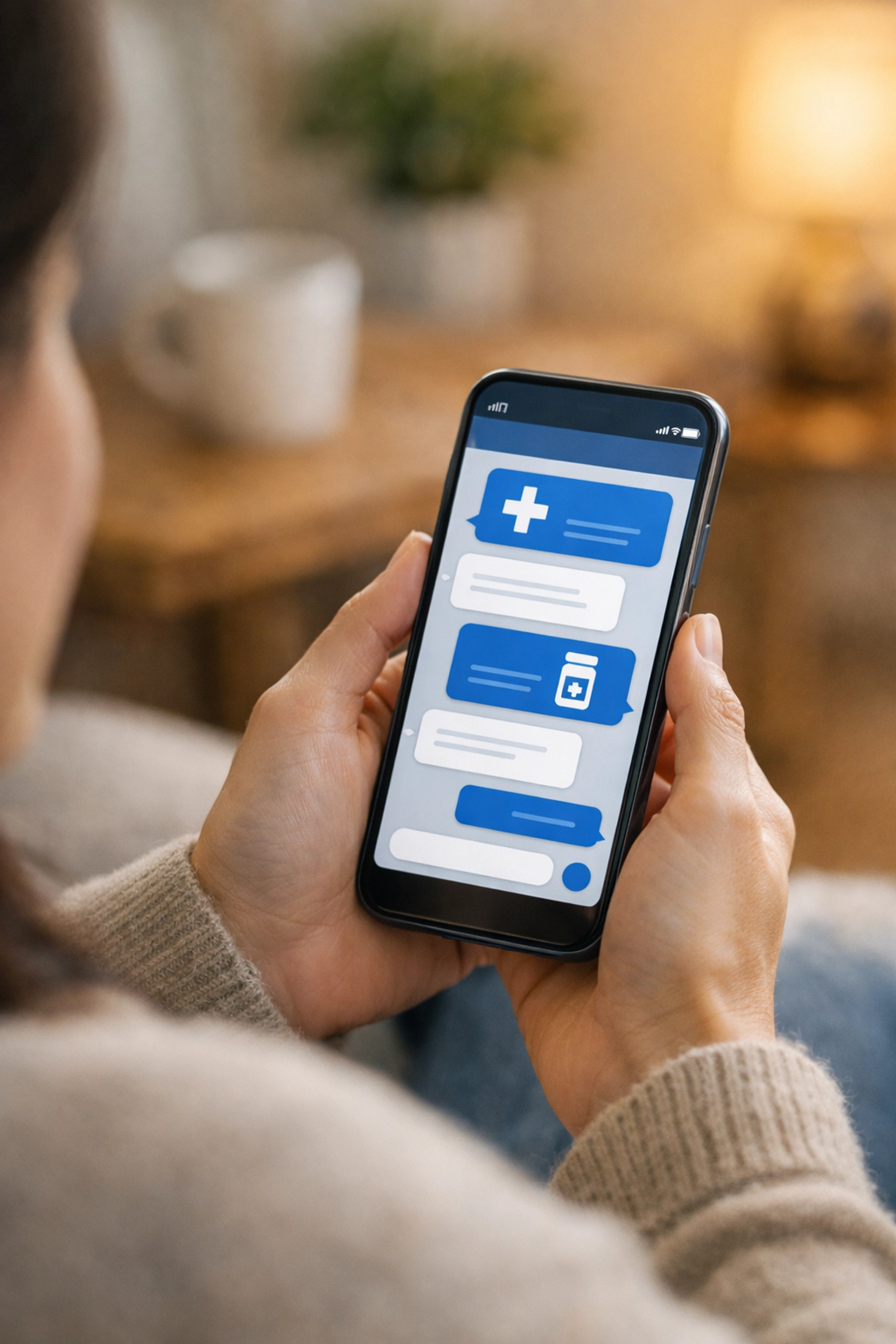 Texting with an online doctor for fast flu, strep, or sinus infection treatment via secure messaging.