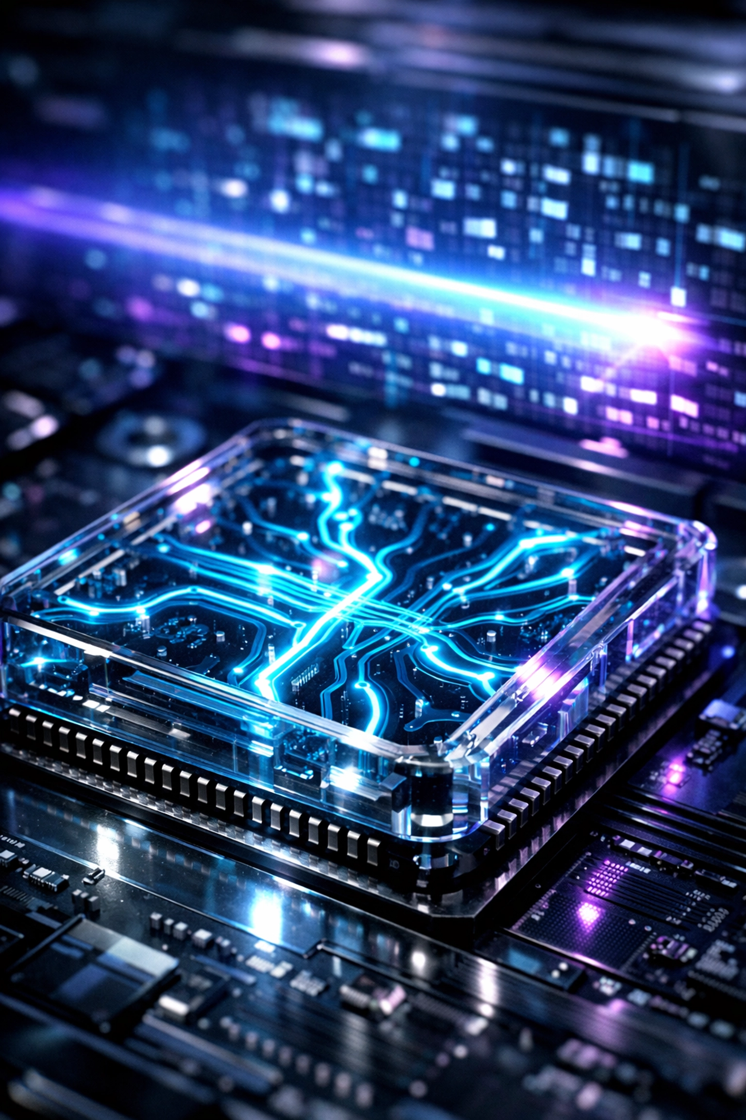 High-tech visualization of automated technical SEO auditing and real-time website optimization.