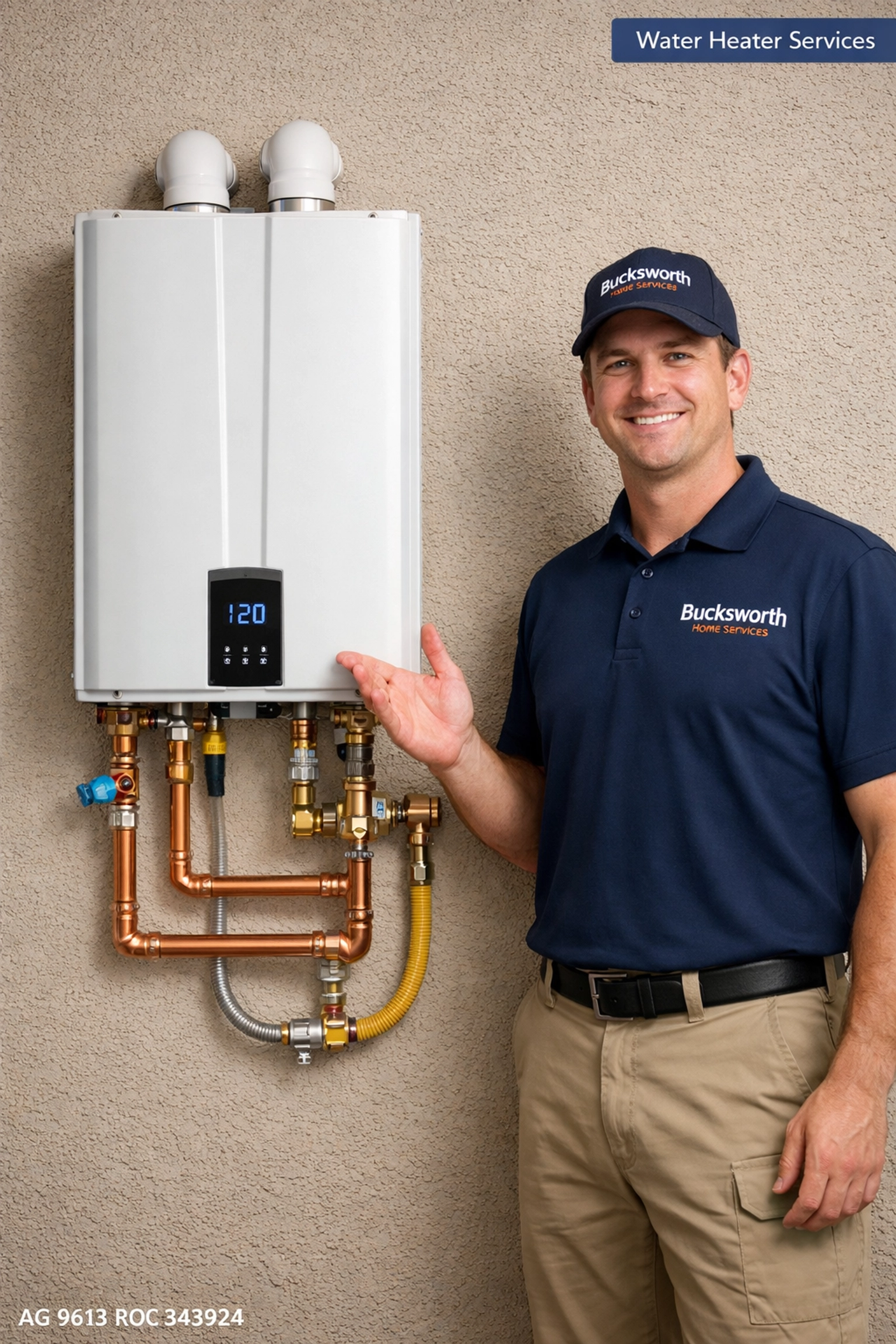 Expert tankless water heater installation and service in a San Tan Valley home.