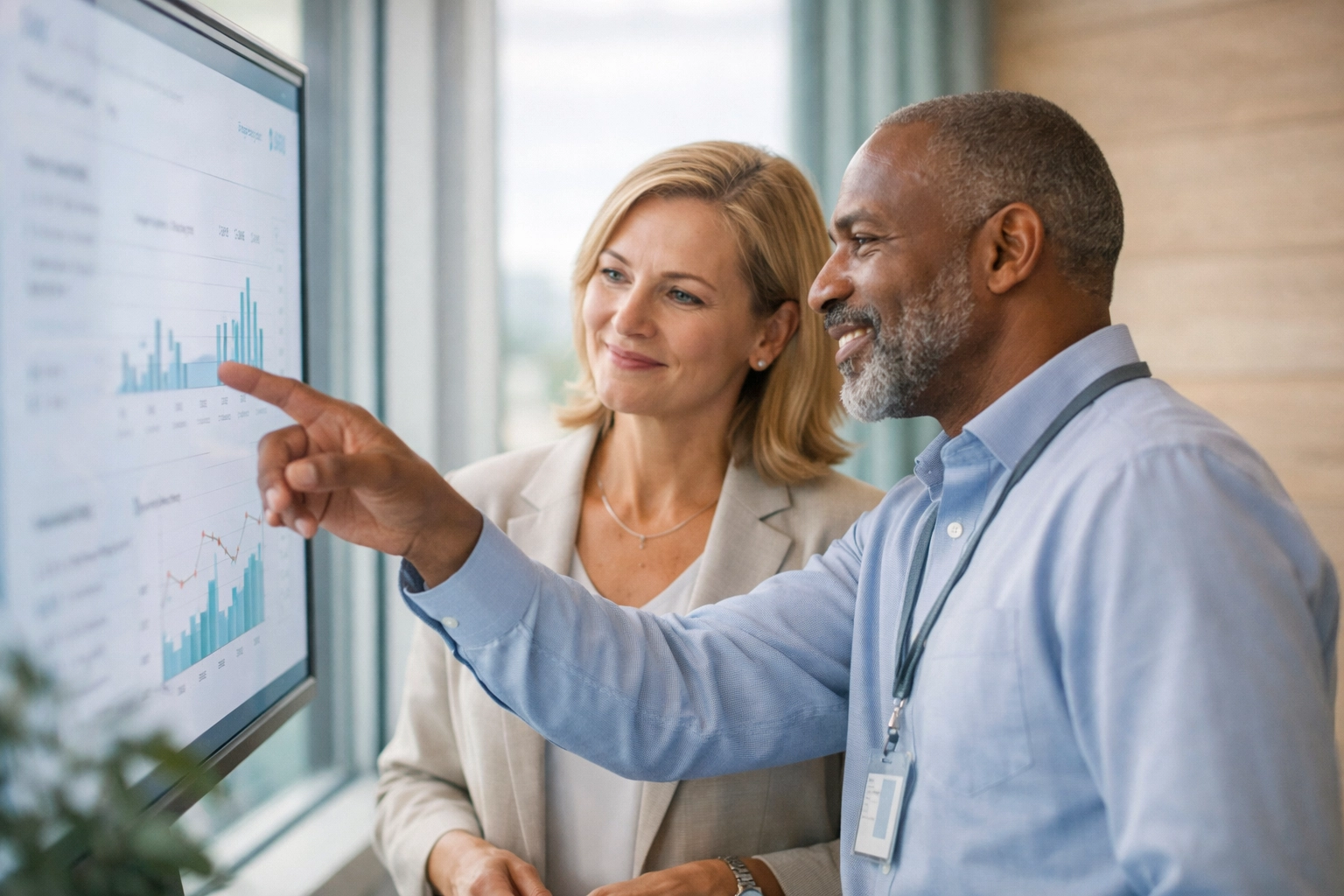 Professional behavioral health consultants reviewing data to streamline healthcare compliance and payor credentialing.