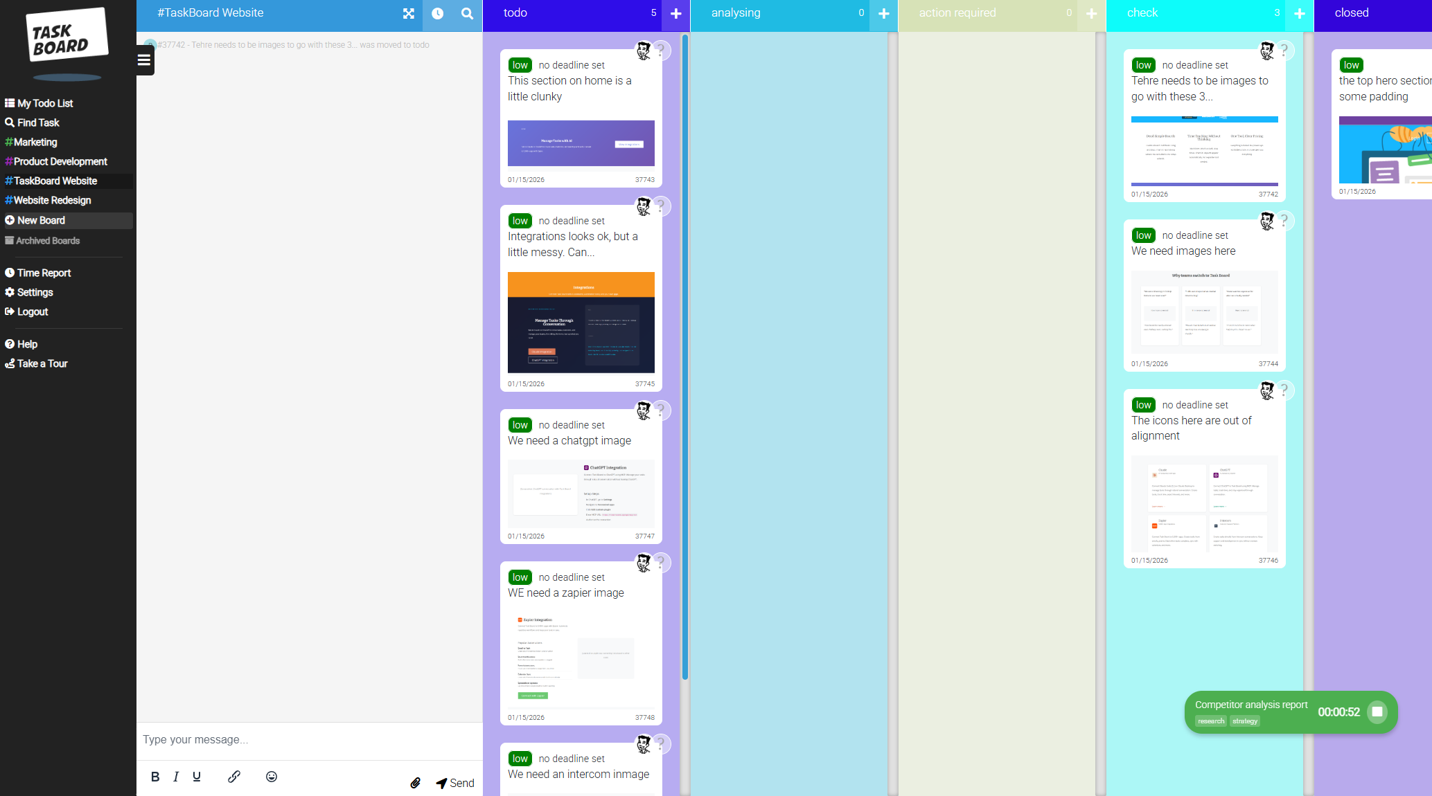 Kanban board view in Task Board™