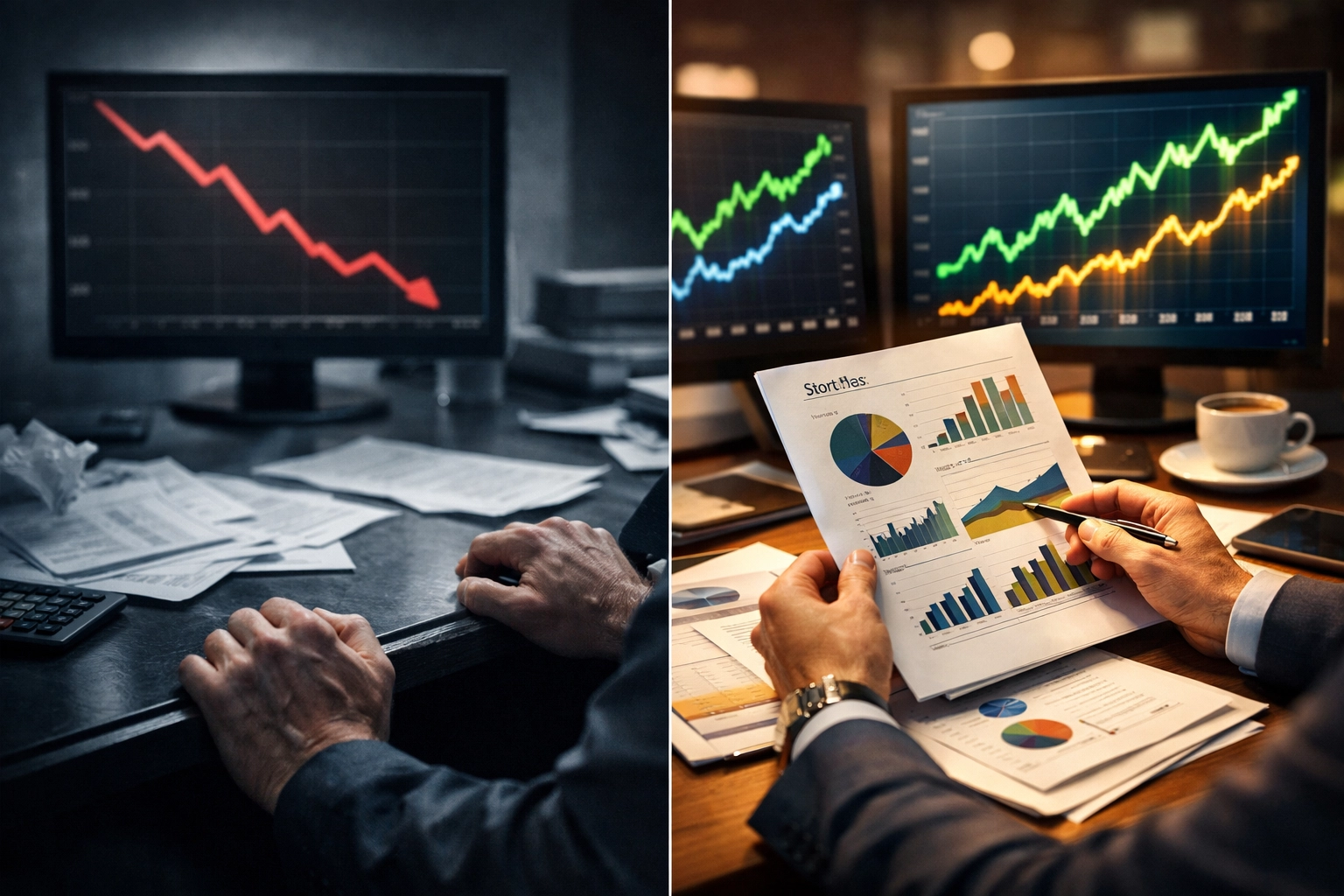 Comparison of traditional 60/40 portfolio underperformance versus modern diversified investment strategy