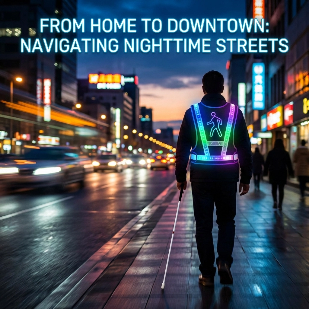 From Home to Downtown: Navigating Nighttime Streets with an LED Vest (A Guide for Blind and Low-Vision People)