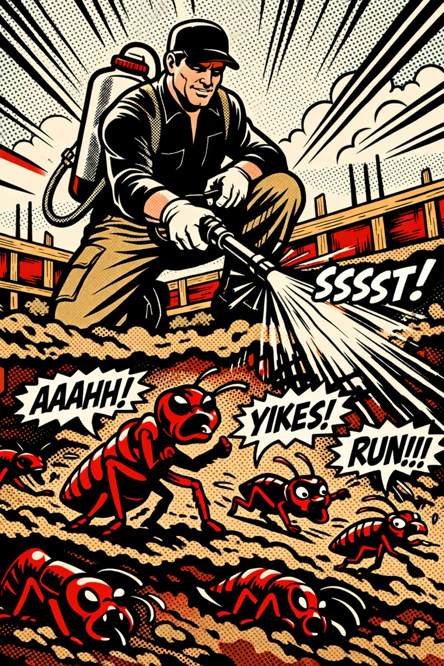 Pre-construction termiticide soil treatment before foundation pour at Walker County building site