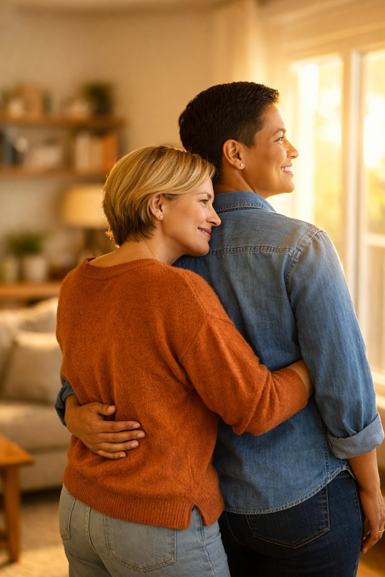 Un couple heureux et rassuré sur leur sécurité financière grâce à un prêt sans enquête de crédit.