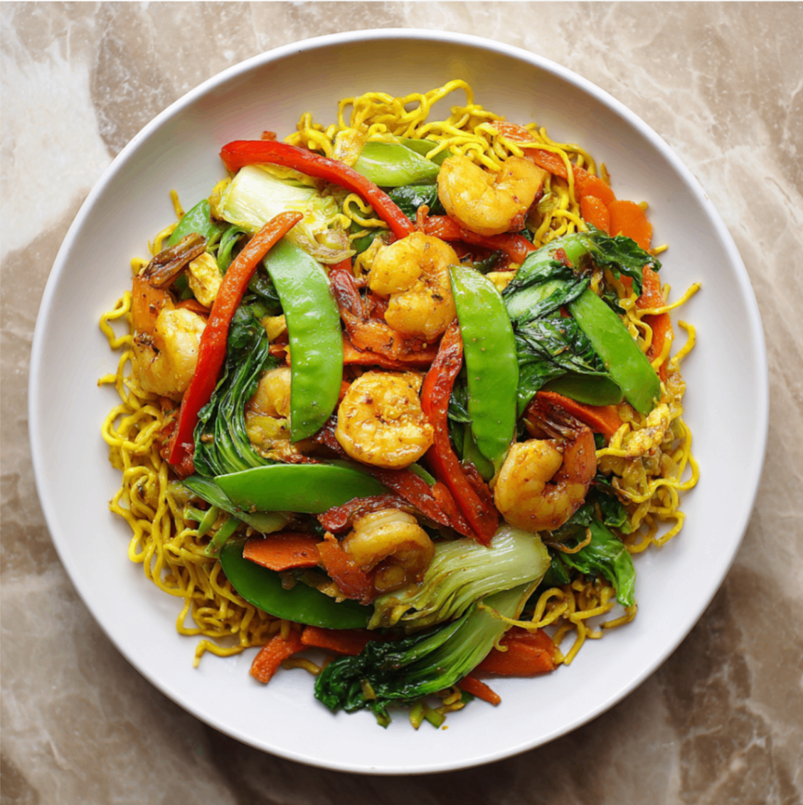 Protein-packed shrimp stir fry