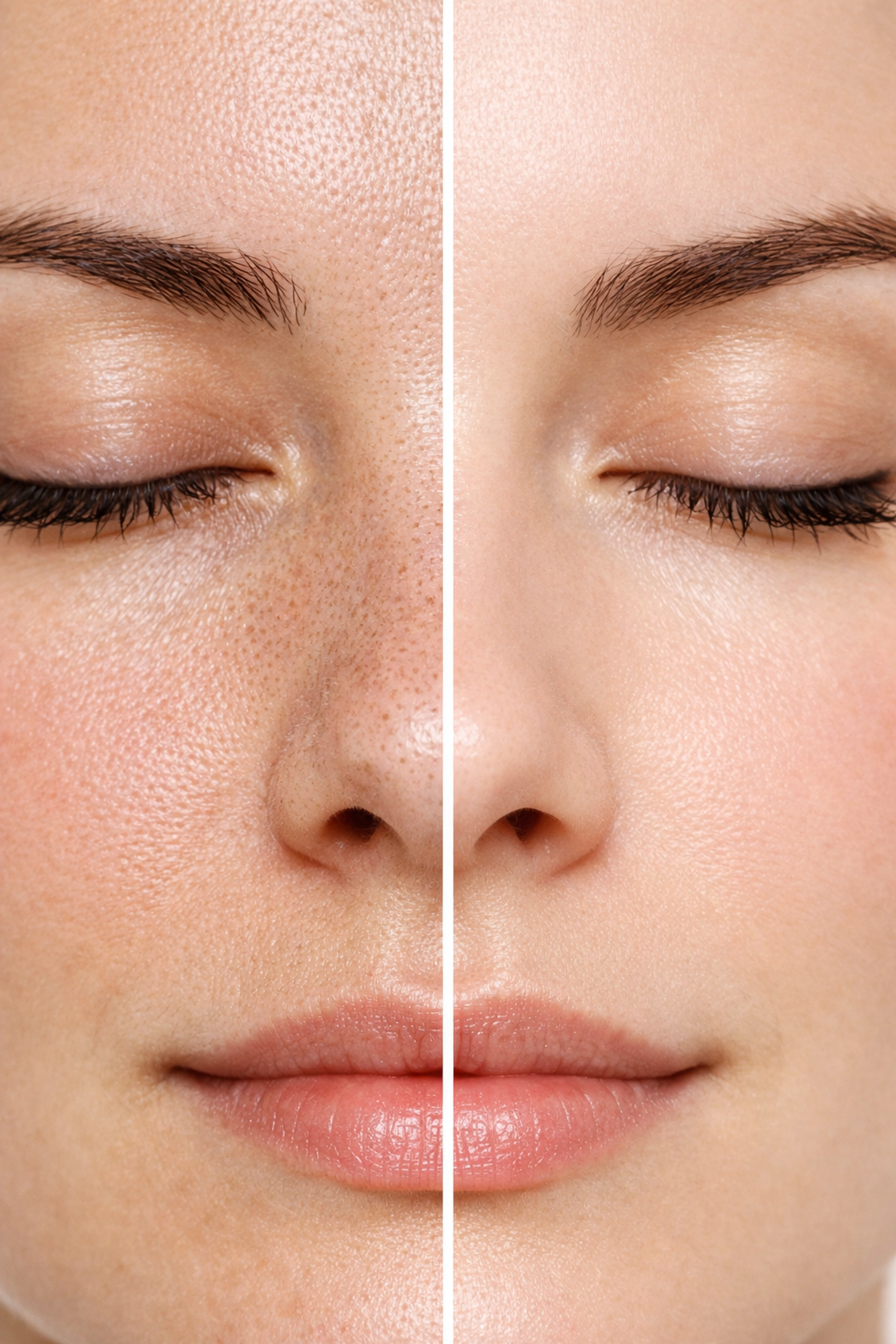 Before and after clay mask for blackheads showing deep pore detoxification results