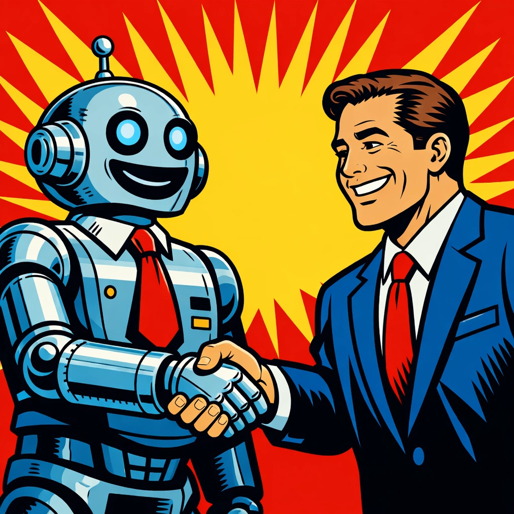 Business owner partnering with AI tools to handle repetitive workflow automation tasks.