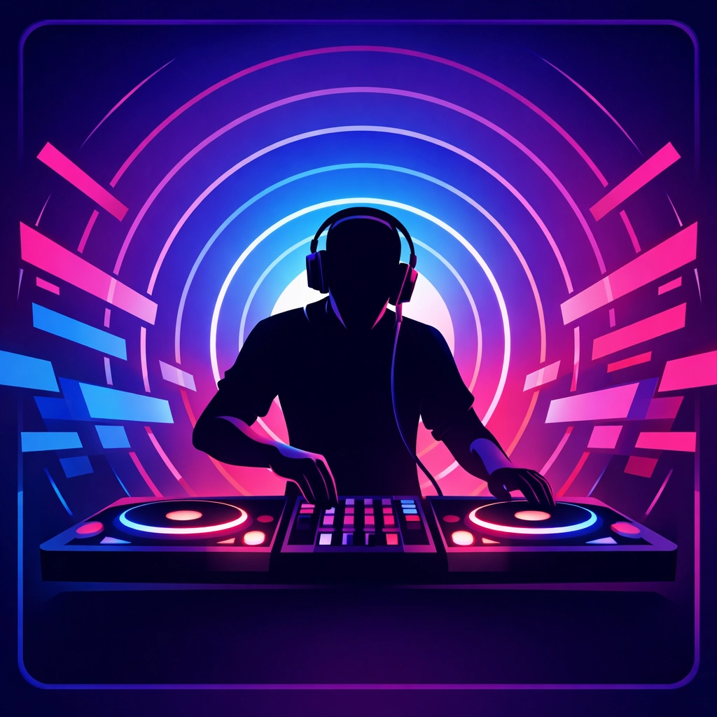 DJ performing live set at turntables for The Spin Cycle contest