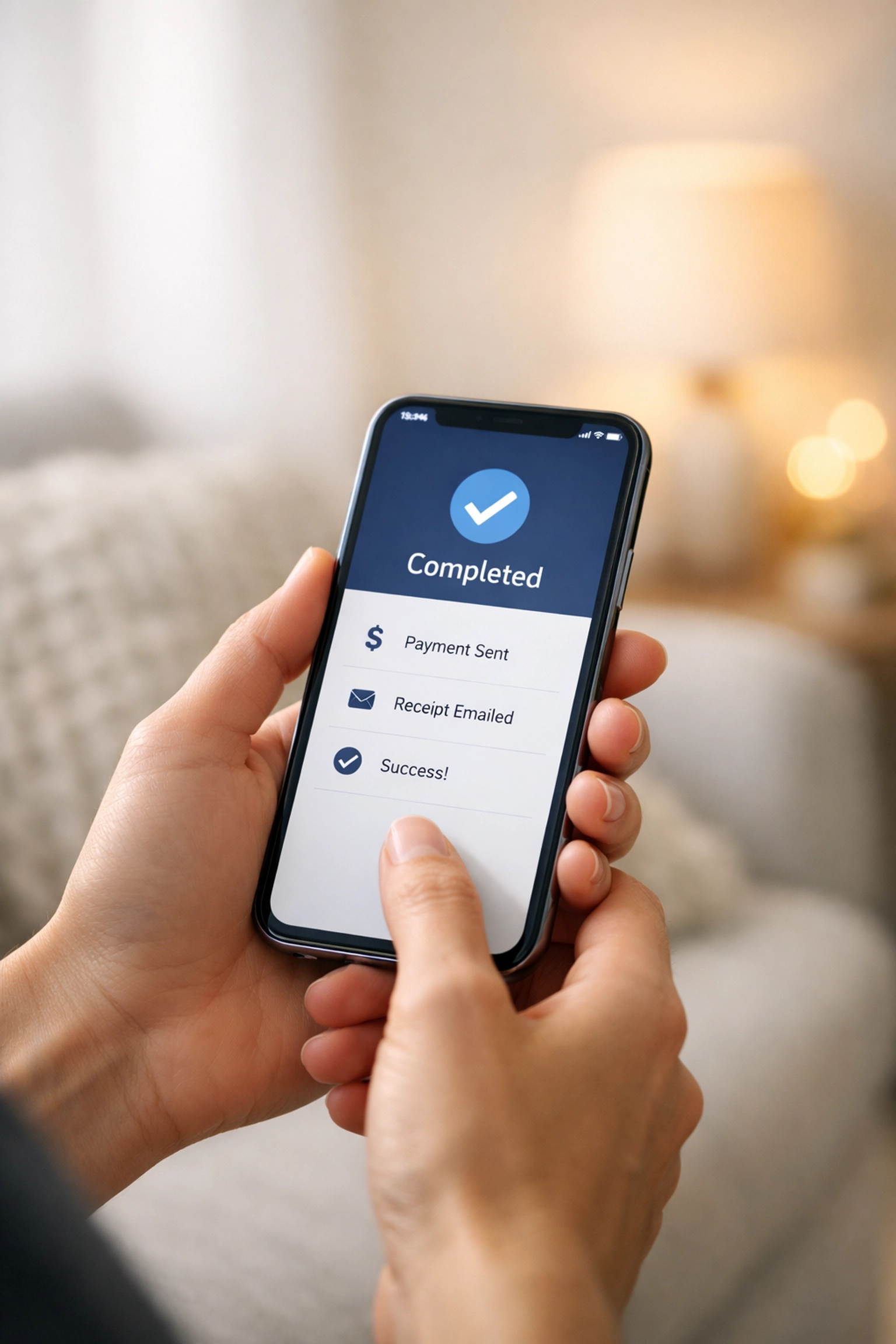 Hands holding a smartphone to apply for an e-transfer payday loan in Canada.