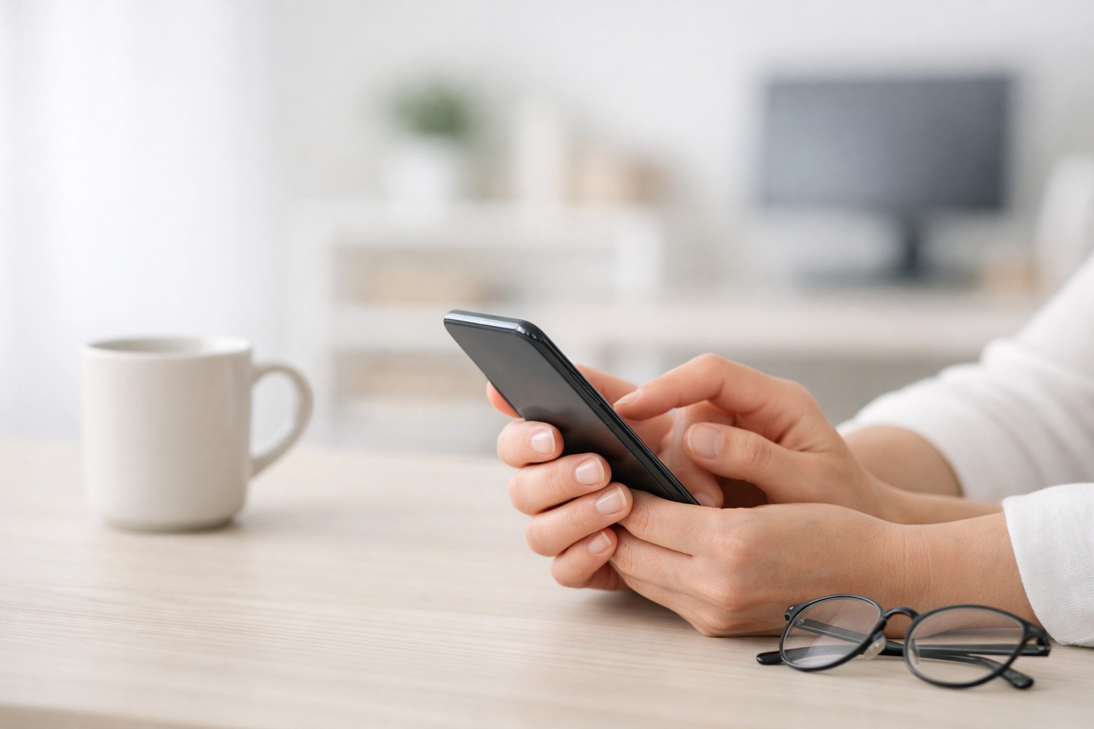 Person applying for a no credit check loan in Canada through an easy online mobile form.