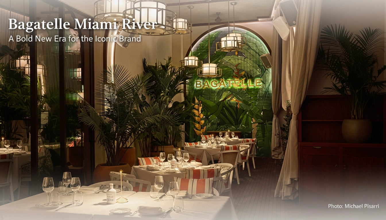 Bagatelle Miami River waterfront patio hero image for Food & Beverage Magazine (Photo: Michael Pisarri)