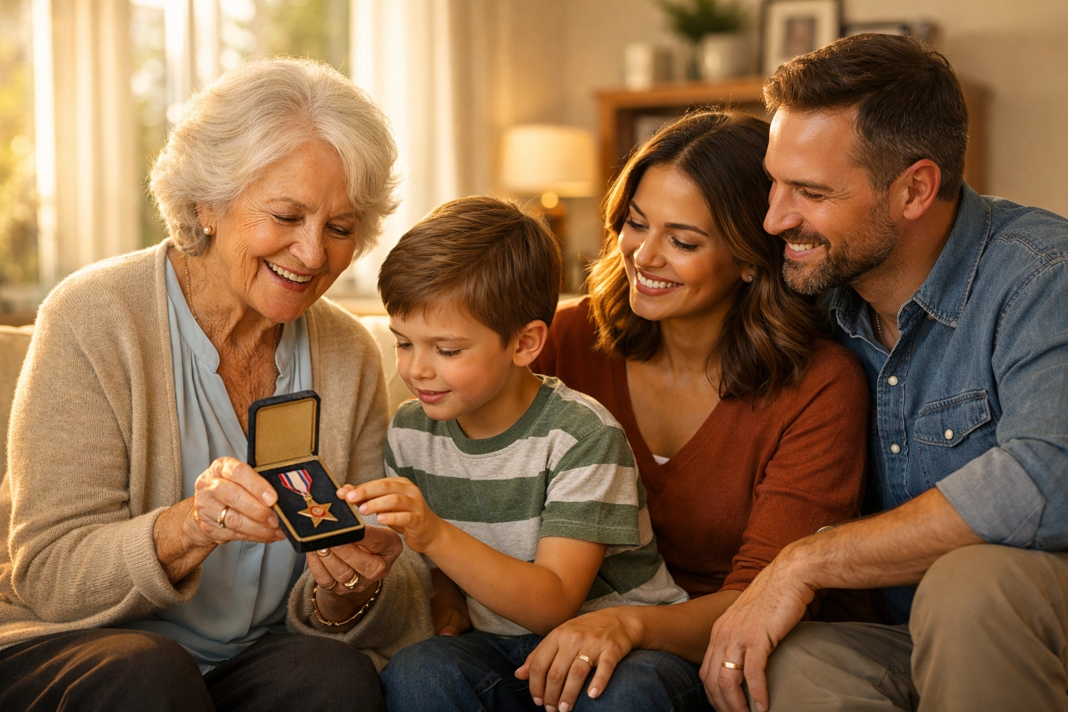 Multi-generational family sharing a peaceful moment, reflecting the security of a strong financial foundation.