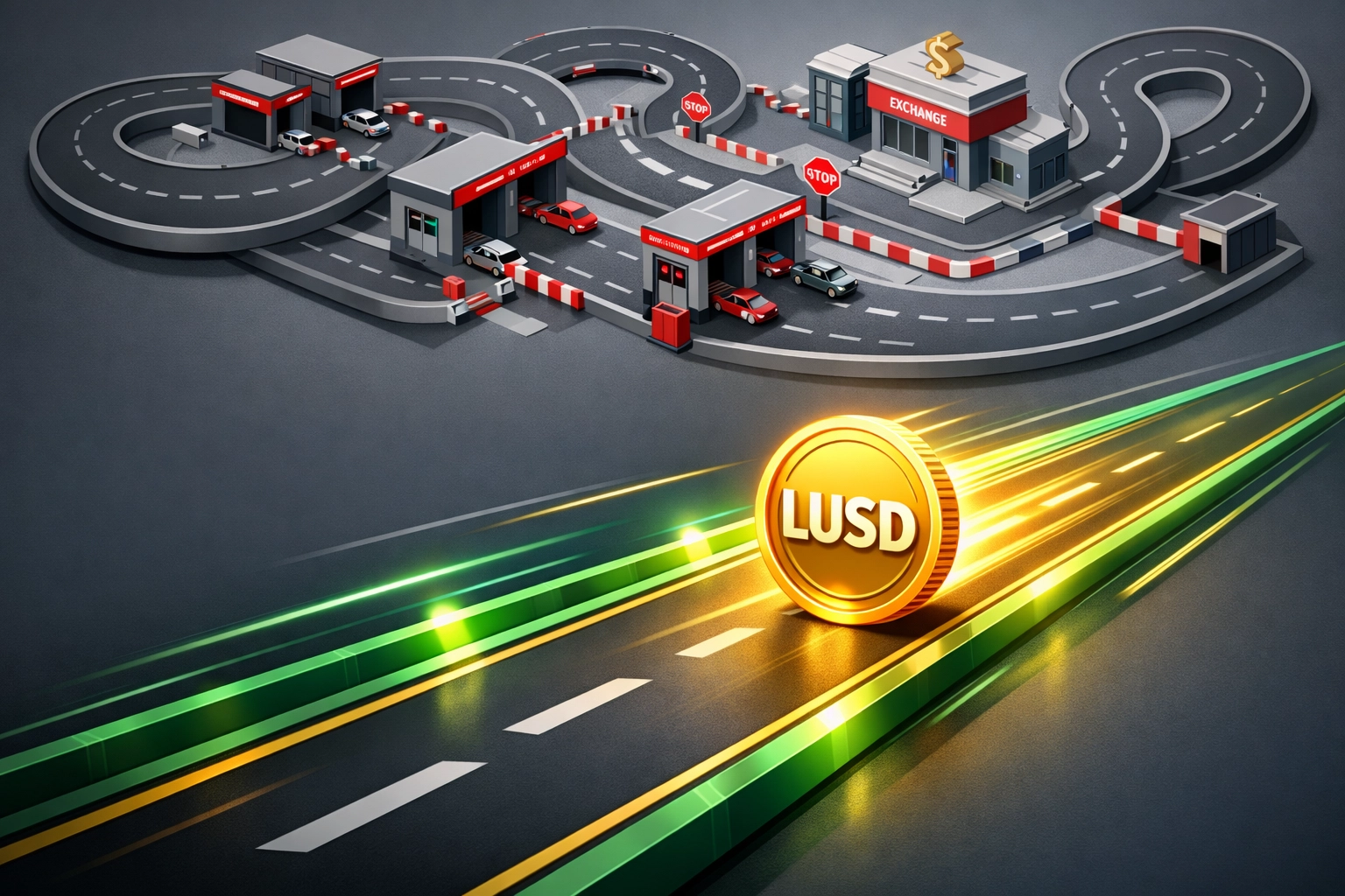 Traditional crypto payment processor fees vs Larecoin's direct LUSD stablecoin payment path