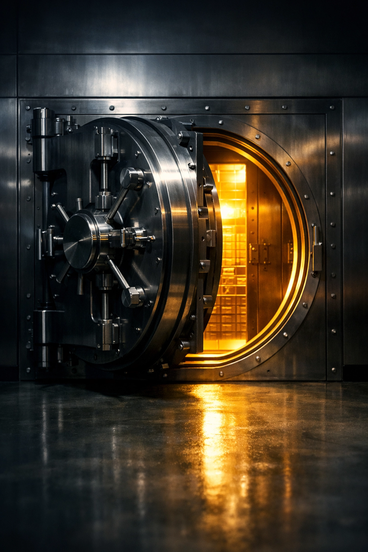 Secure vault door representing institutional-grade Bitcoin custody solutions