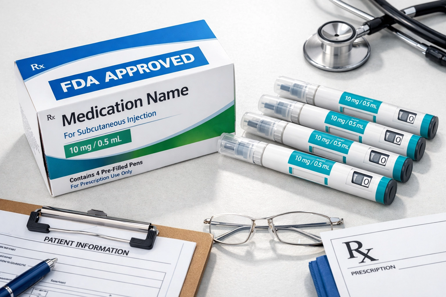 FDA-approved tirzepatide medication pens and packaging for weight loss treatment