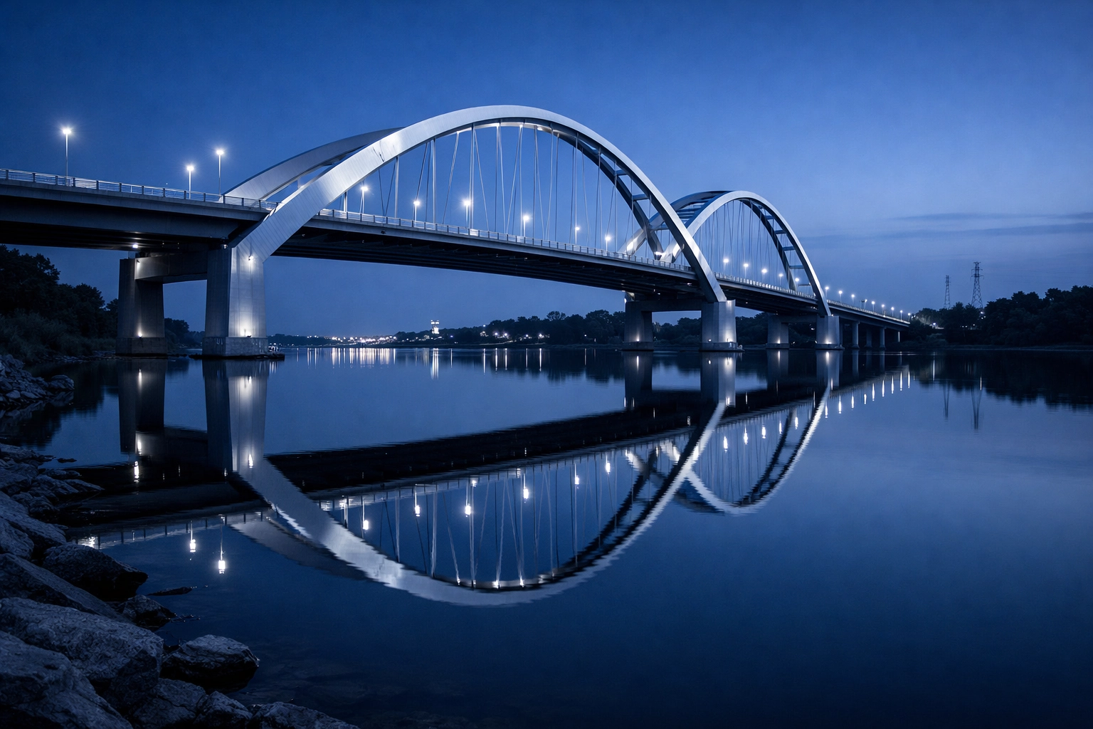Modern Alabama bridge at dusk symbolizing infrastructure growth and regional connectivity for investors.
