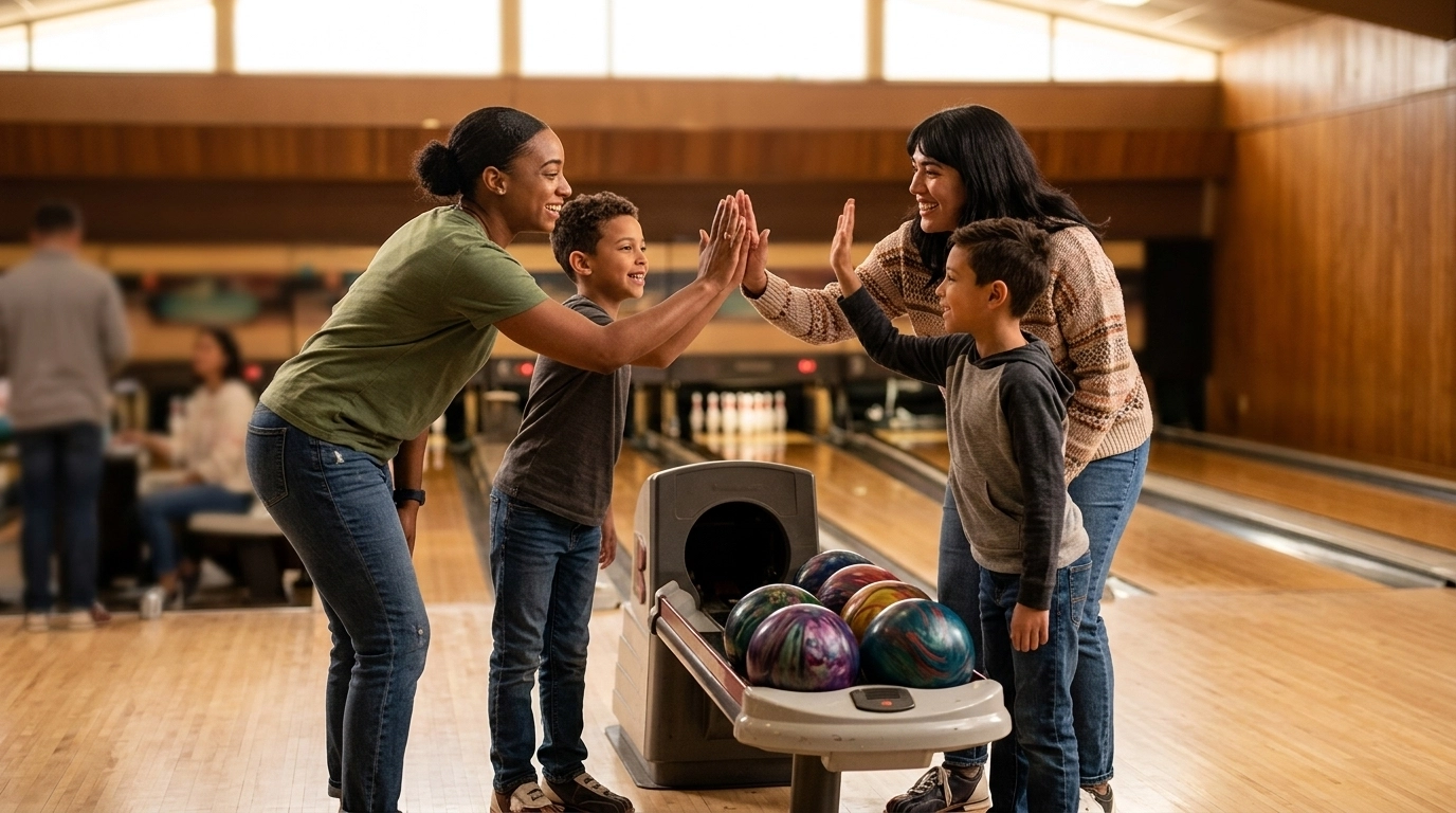 High-five near the ball return