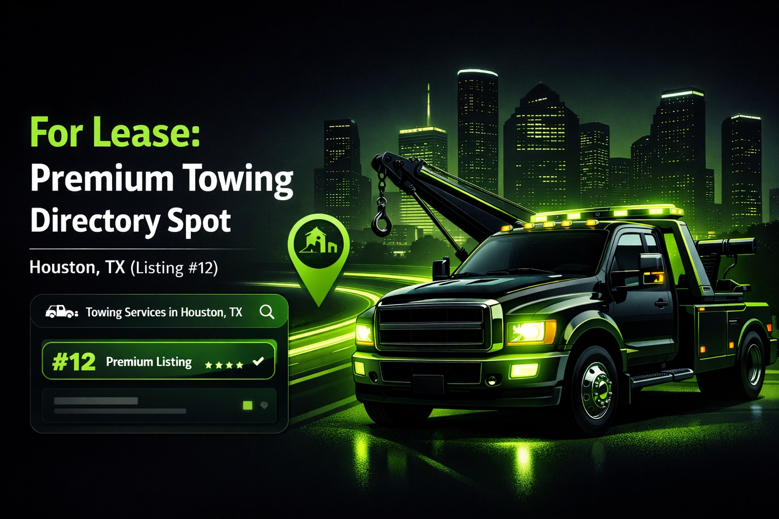[HERO] For Lease: Premium Towing Directory Spot - Houston, TX (Listing #12)