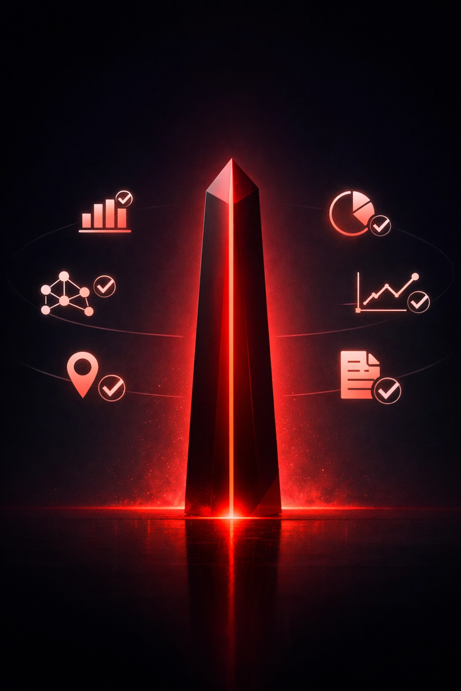 Glowing digital monolith symbolizing brand authority and becoming a trusted source of truth for AI.