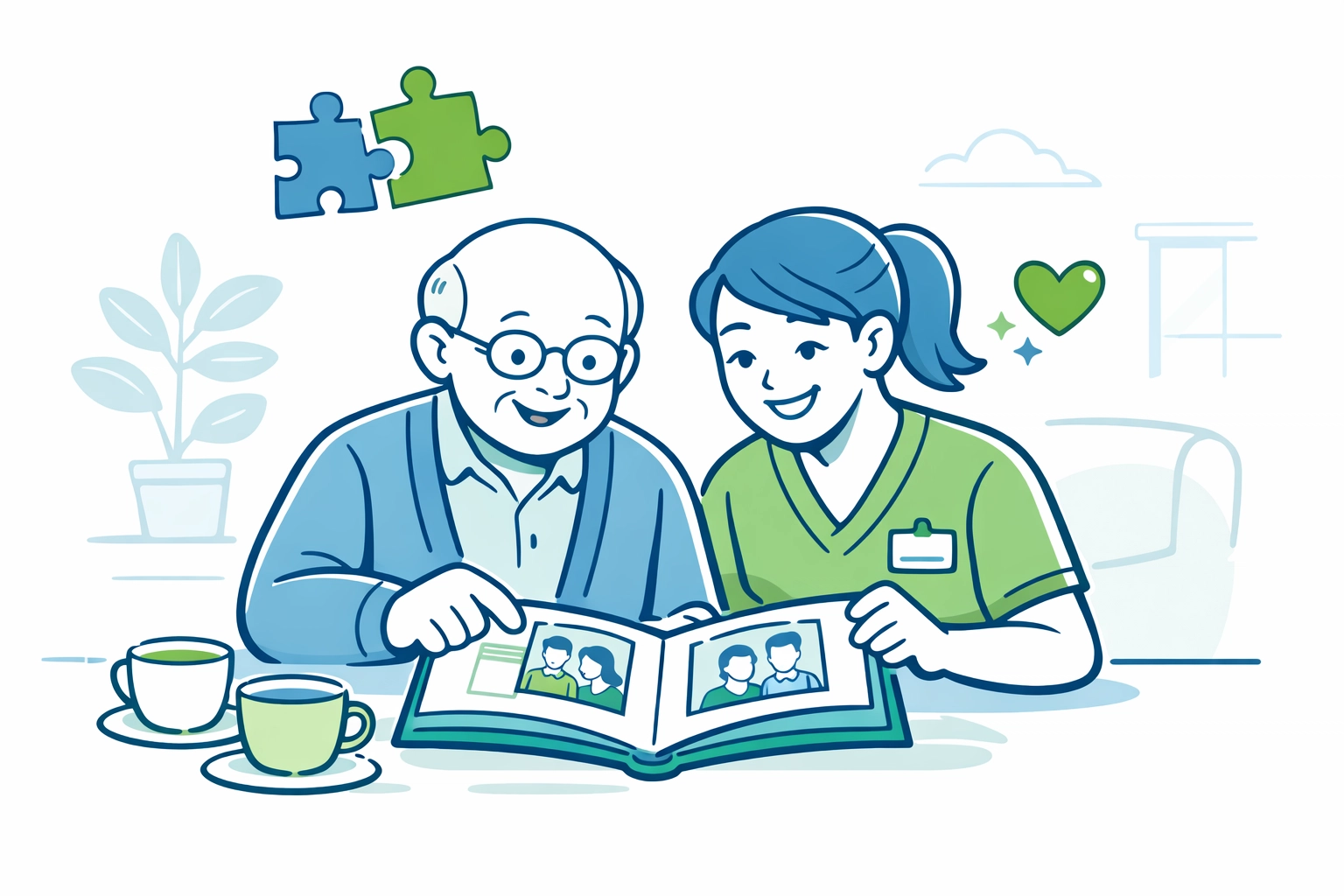 Caregiver bonding with senior during companion care services in Austin Texas