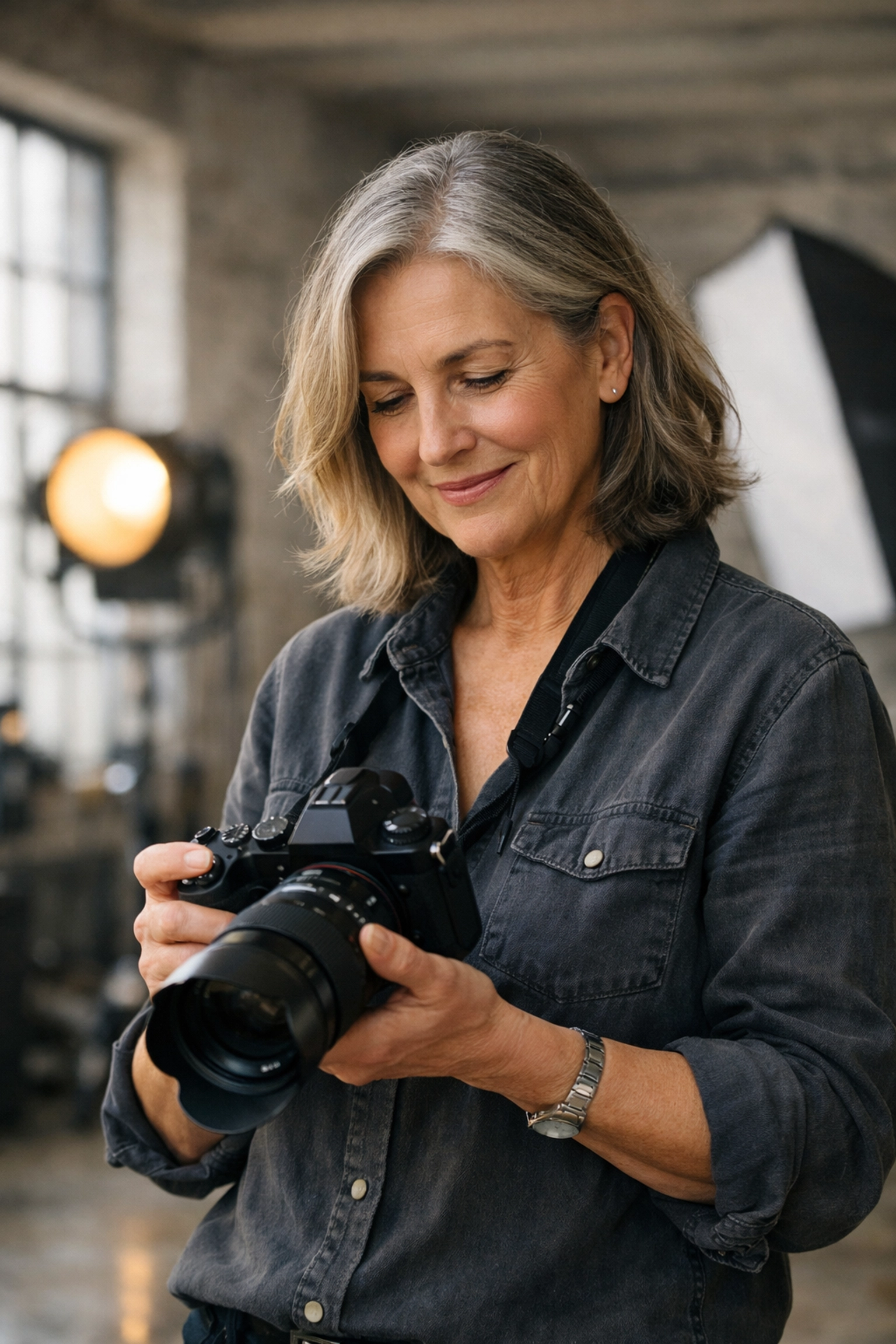 Verified professional photographer in a studio, demonstrating expertise for a trusted photography booking experience.