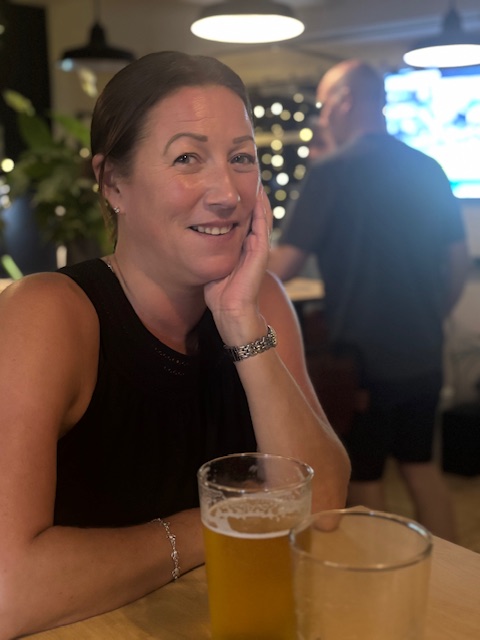 Guest enjoying a pint at Lost and Found