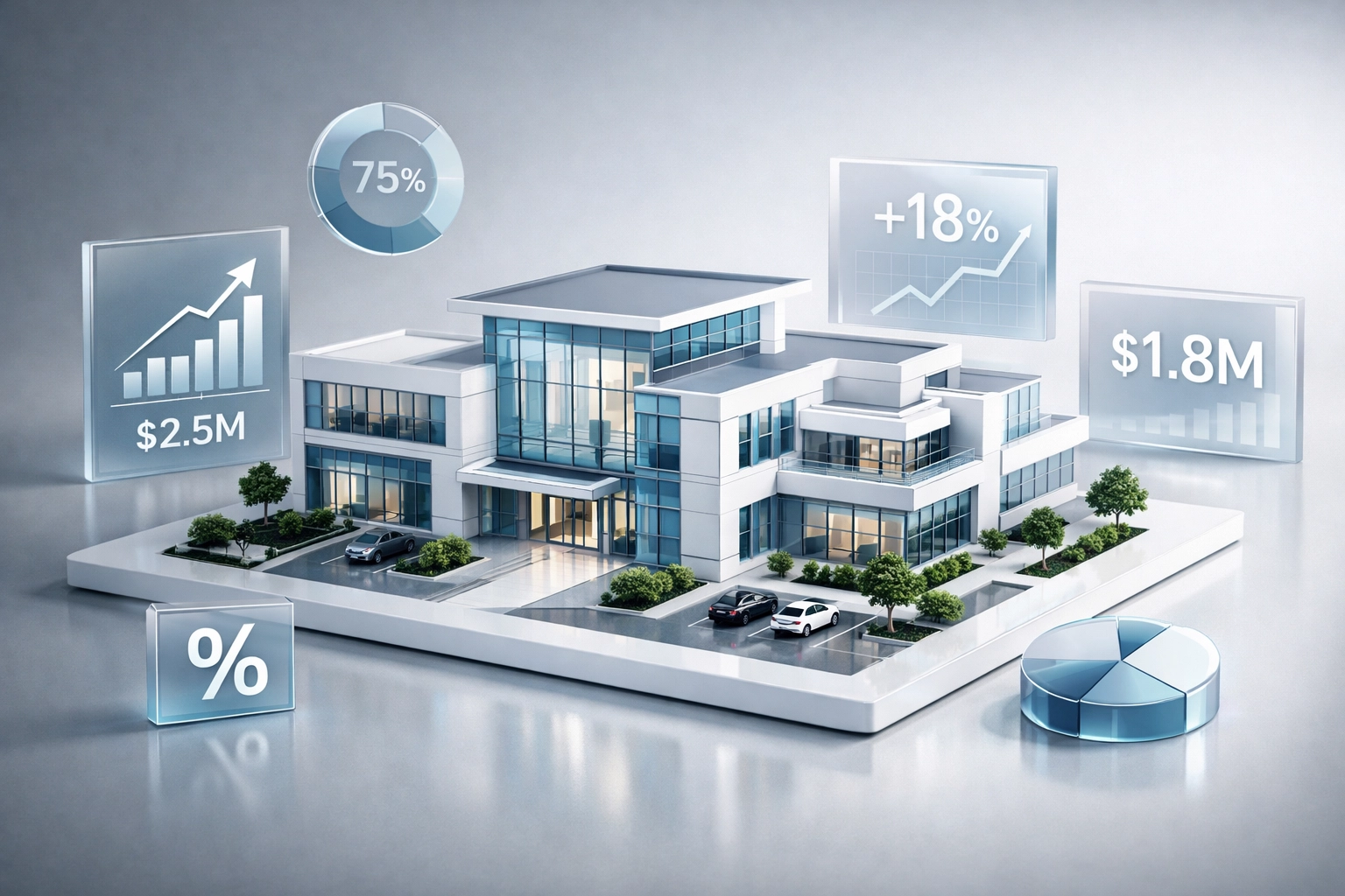 Commercial building representing business asset valuation in high-net-worth divorce cases