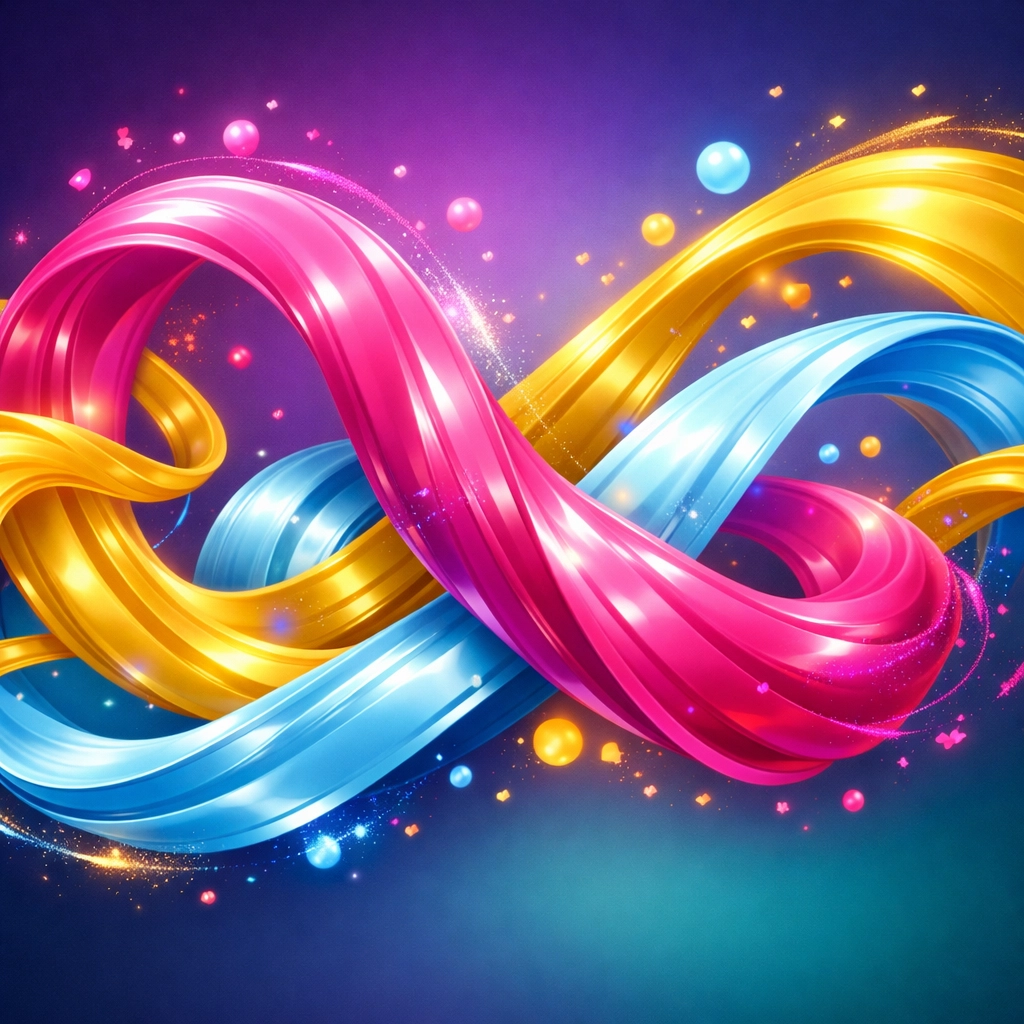 Abstract visualization of dopamine, oxytocin, and endorphins representing mental health benefits