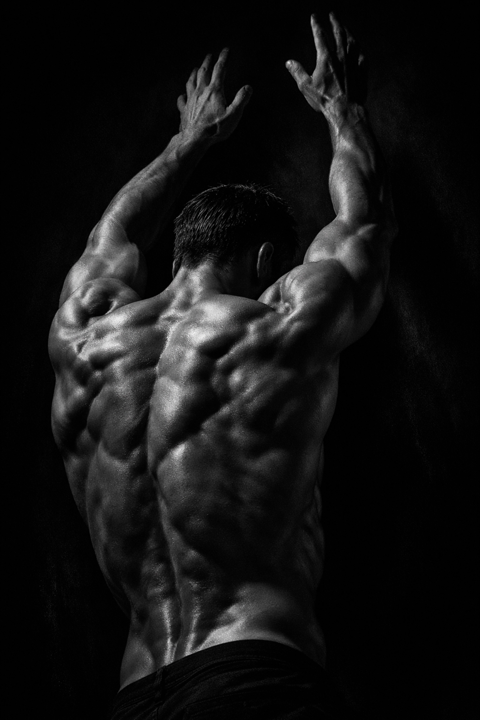 Artful close-up of a man's muscular back, celebrating the male form and body confidence