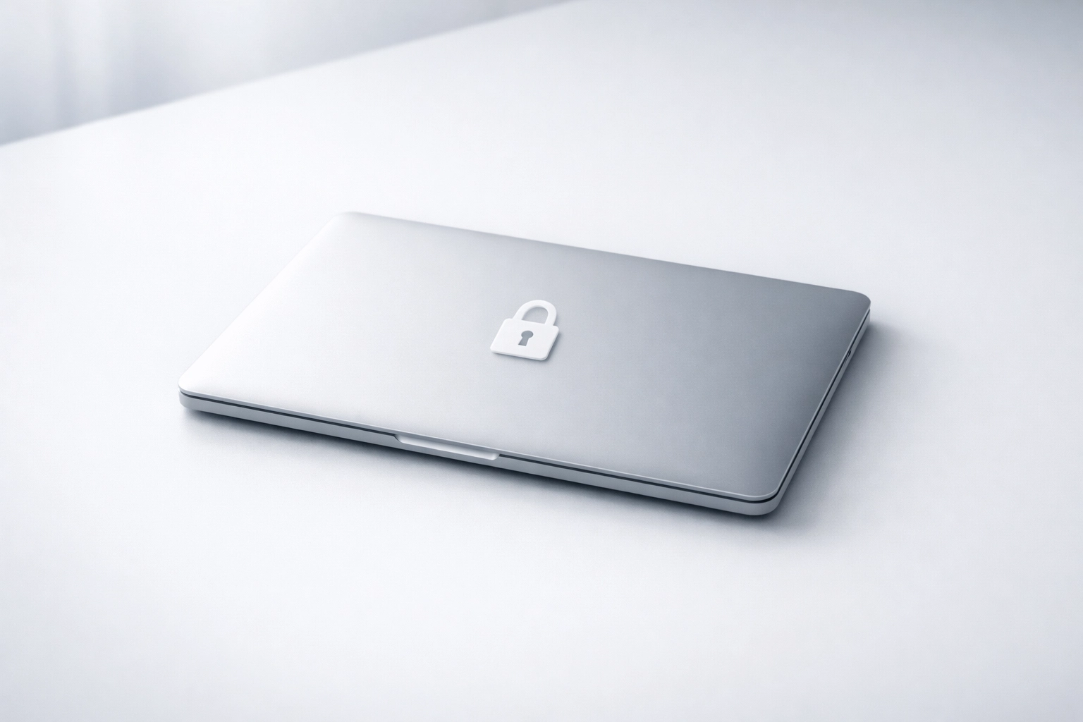 Laptop with padlock symbol showing secure remote notary platform data protection