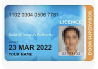 SIA Door Supervisor licence card