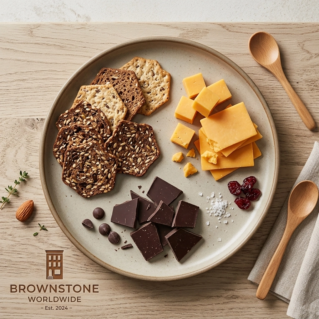 Gourmet Snacks Flat Lay