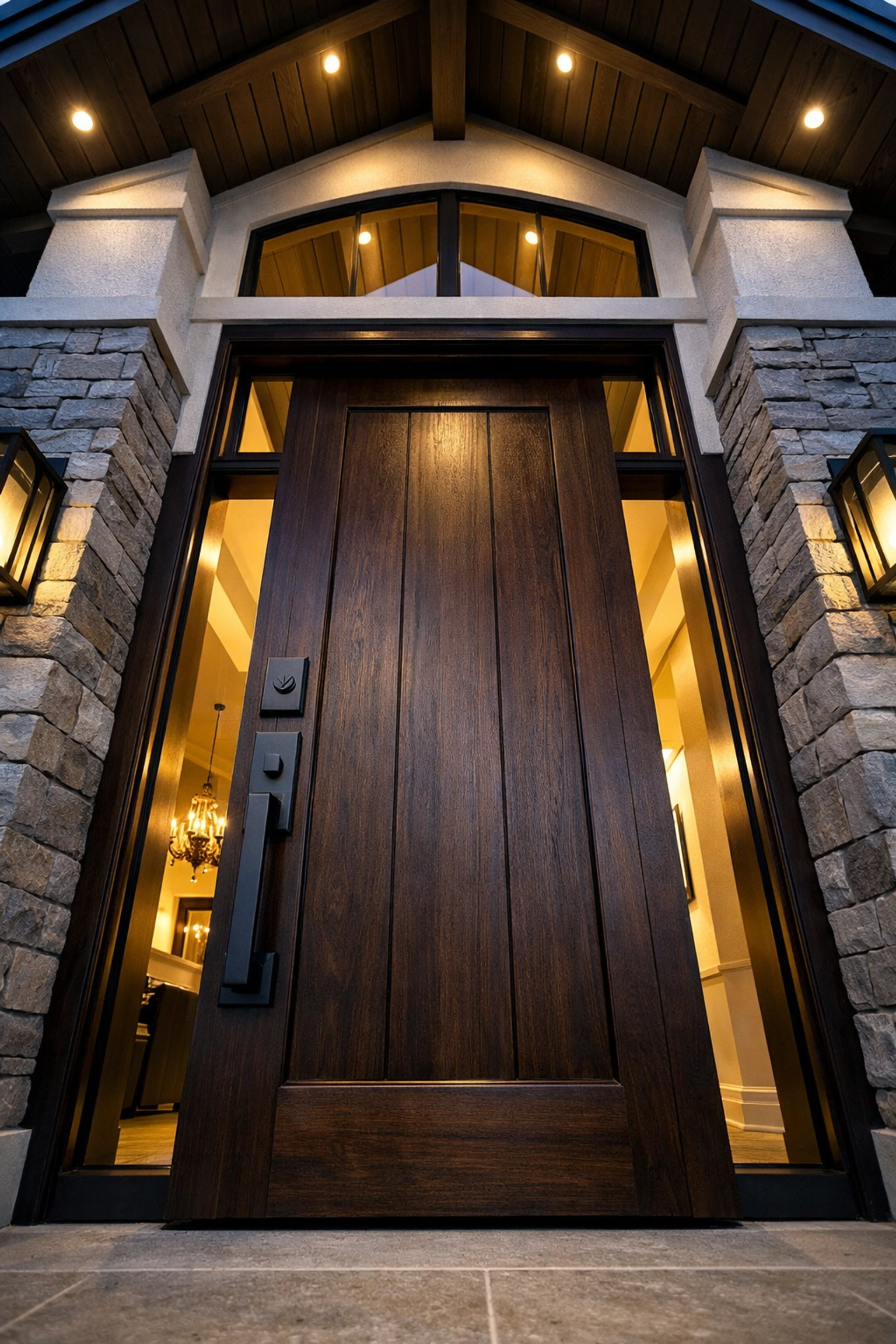 High-end residential door with premium security hardware in a Carmel neighborhood protected by Key Boss.