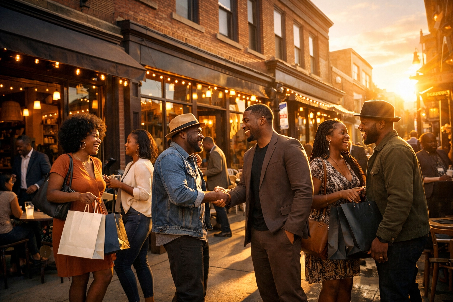 Why Sonny’s Spotlight on Black Icons Will Change the Way You Buy Black Thriving Black-owned business block with shoppers, showing community wealth and Buyblack impact