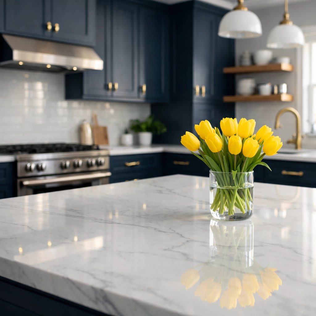 Clean modern kitchen in Berlin, MA showing results of professional weekly house cleaning services.