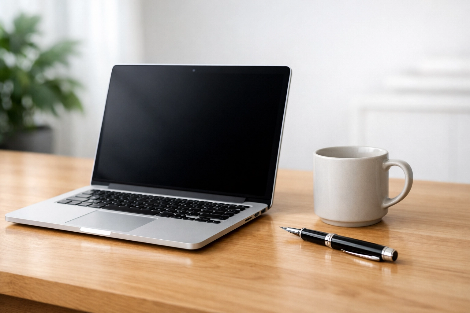 Modern tax office desk setup showing a laptop used for Georgia ERO software configuration and state compliance.