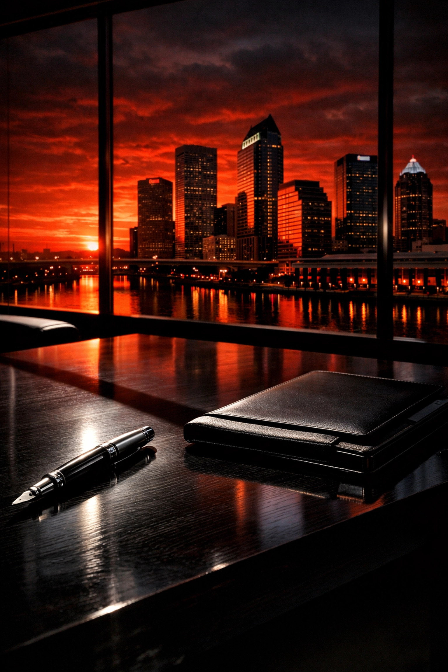 Executive office overlooking Tampa skyline representing a profitable business sale in Florida.