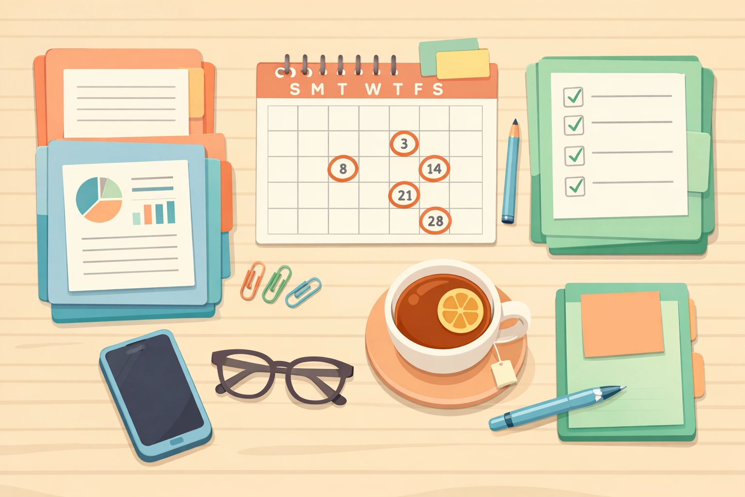 Organized documents and calendar for Georgia Medicaid appeal preparation