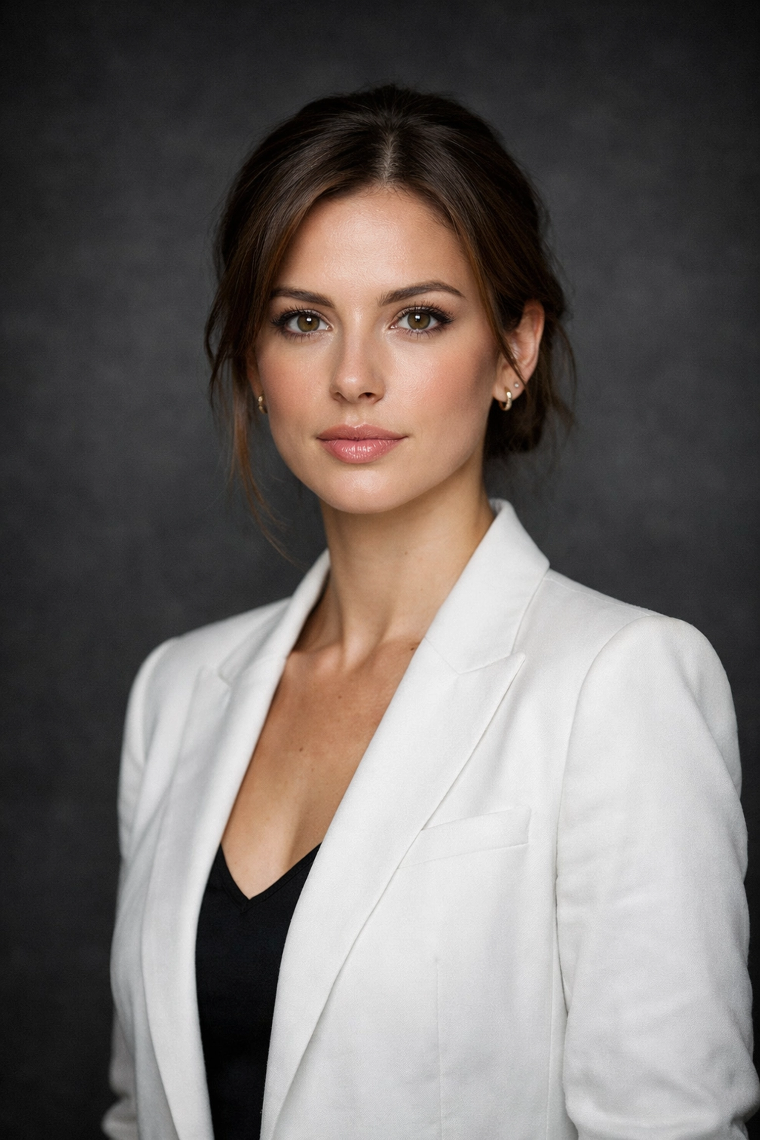 Portrait with clean background separation to prevent overexposure and light bleed in the studio.