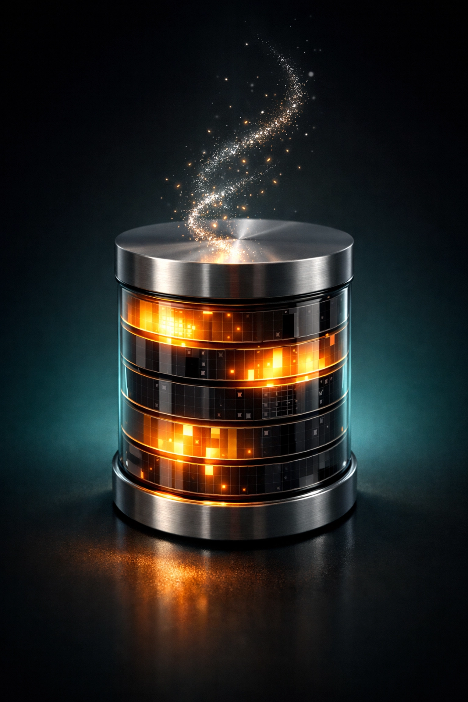 WordPress database optimization illustration showing data layers and cleaning process