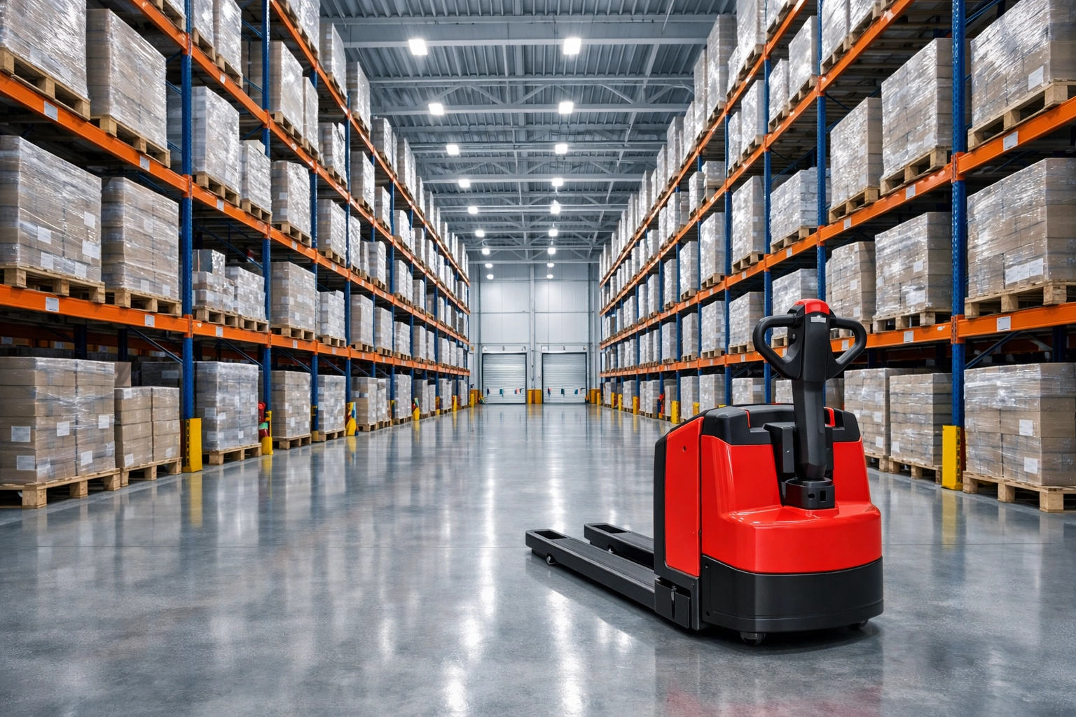 Clean warehouse and fulfilment center in Hertford with organized stock on industrial shelving.
