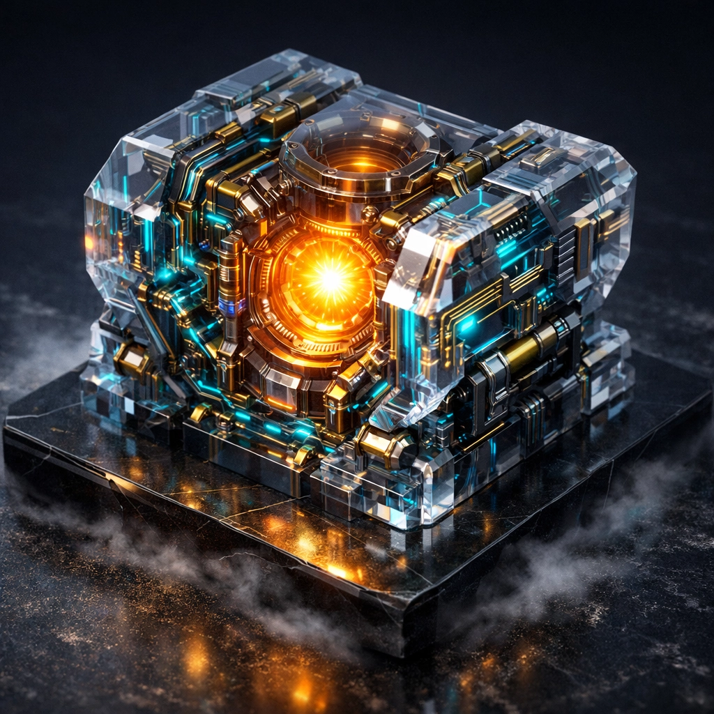 Glowing server engine core representing high-performance managed WordPress hosting architecture.