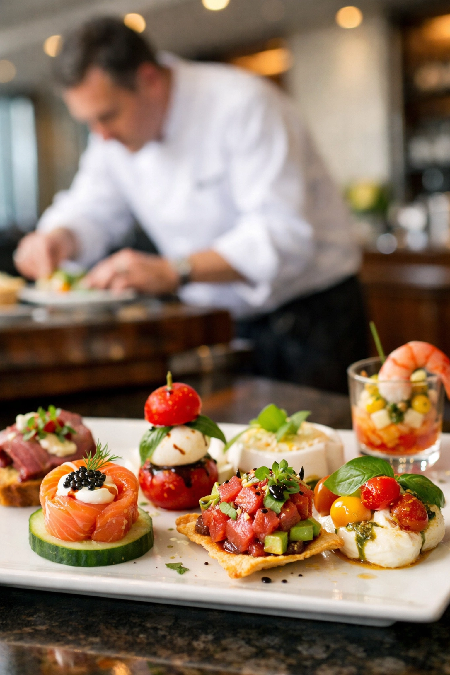 PRESS RELEASE: The Ultimate Guide to Super Bowl Corporate Hospitality: Everything You Need to Succeed in High-Stakes Networking Gourmet corporate hospitality appetizers professionally prepared for elite guests at a Super Bowl networking event.