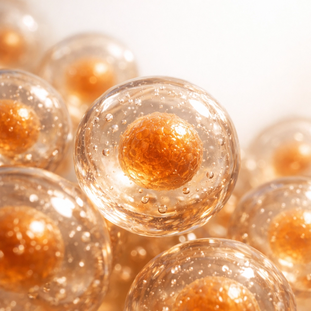 Healthy hydrated cells showing optimal cellular function and wellness