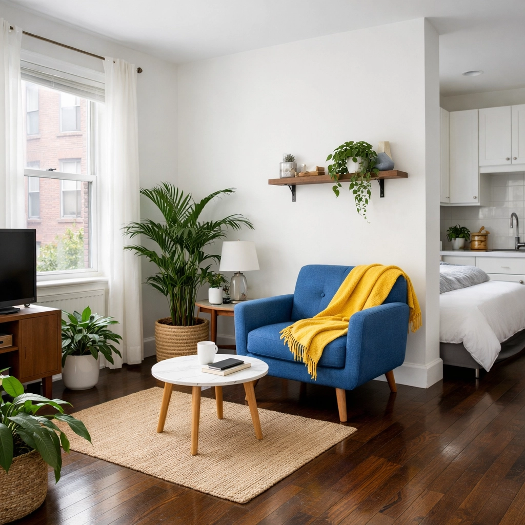 Eco-friendly Boston apartment turnover cleaning results in a pristine Massachusetts brownstone studio.